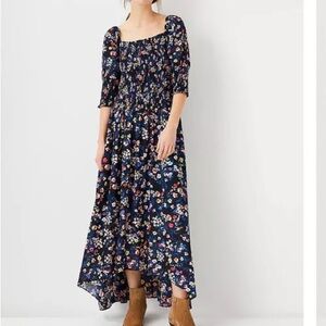 Ann Taylor Maxi Dress Navy Floral